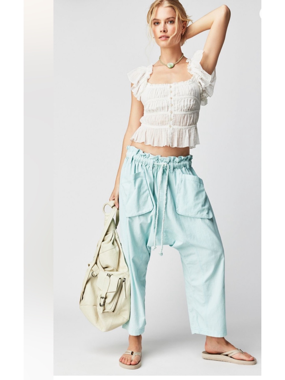 Runyon Oversized Solid Pants Color Cool Air